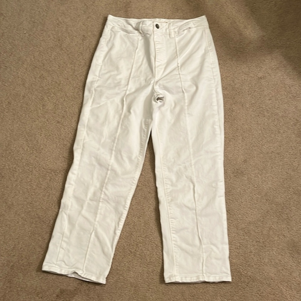 EUC Unpublished White Denim Cropped Pants, Size 29 (size 8)